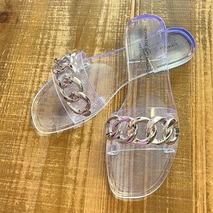 Clear and silver sandal